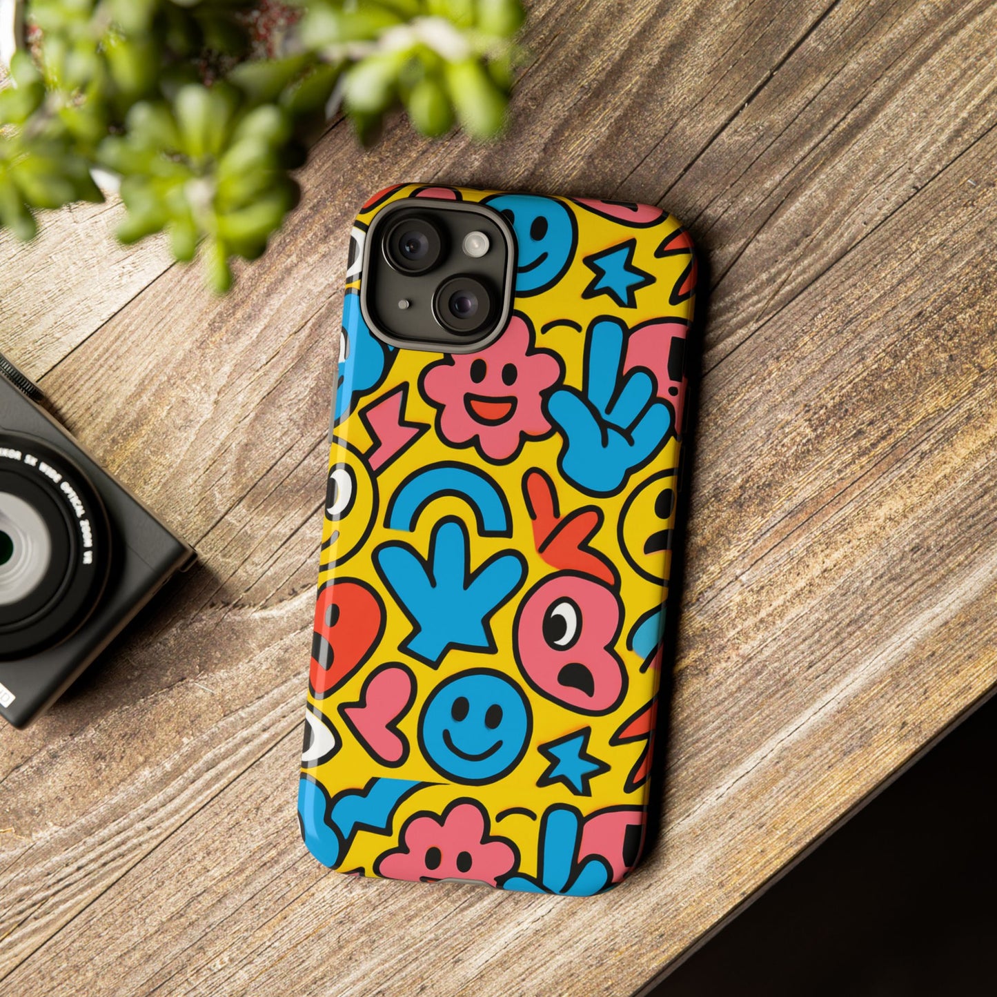 vibrant emoji phone case with fun 3d multicolour design, playful protective cover for kids and teens, compatible with iphone 13, 14, 15 & 16 – all models including pro, pro max & plus