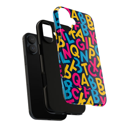 Multicolour 3D Wrap Phone Case with Playful Alphabet Design – Stylish Protection for Smartphones Compatible with iPhone 13, 14, 15 & 16 – All Models Including Pro, Pro Max & Plus