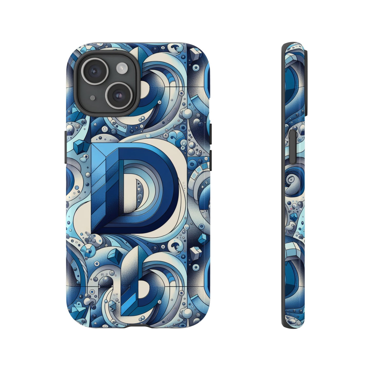 blue alphabet d phone case with 3d wrap and shock absorption for kids and teens durable tpu cover with vivid print and uv protection