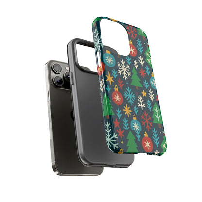 Multicolour 3D Wrap Protective Phone Case with Retro Christmas Design for Stylish Protection – Compatible with iPhone 13, 14, 15 & 16 – All Models Including Pro, Pro Max & Plus