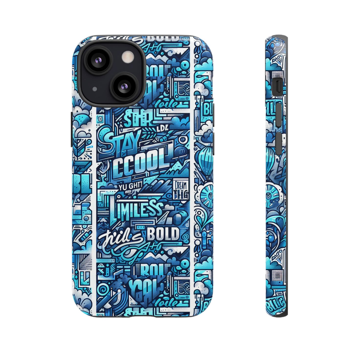 vibrant artistic 3d wrap phone case in blue for trendsetters – stylish protection compatible with iphone 13, 14, 15 & 16 – all models including pro, pro max & plus