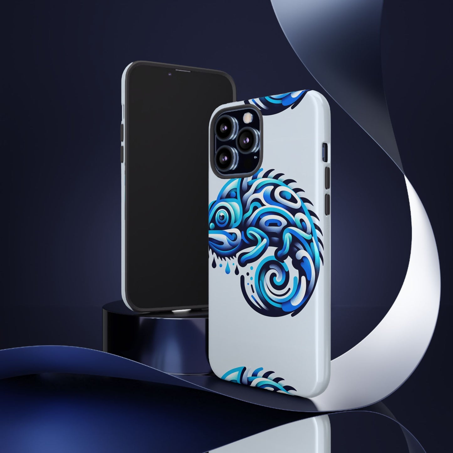 blue animal create 5 phone case with vibrant 3d wrap design, shock absorption, uv protection, for stylish and durable smartphone protection