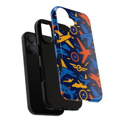 Vibrant 3D Airplane Pattern Protective Phone Case for Self-Expression and Stylish Protection Compatible with iPhone 13, 14, 15 & 16 – all models including Pro, Pro Max & Plus