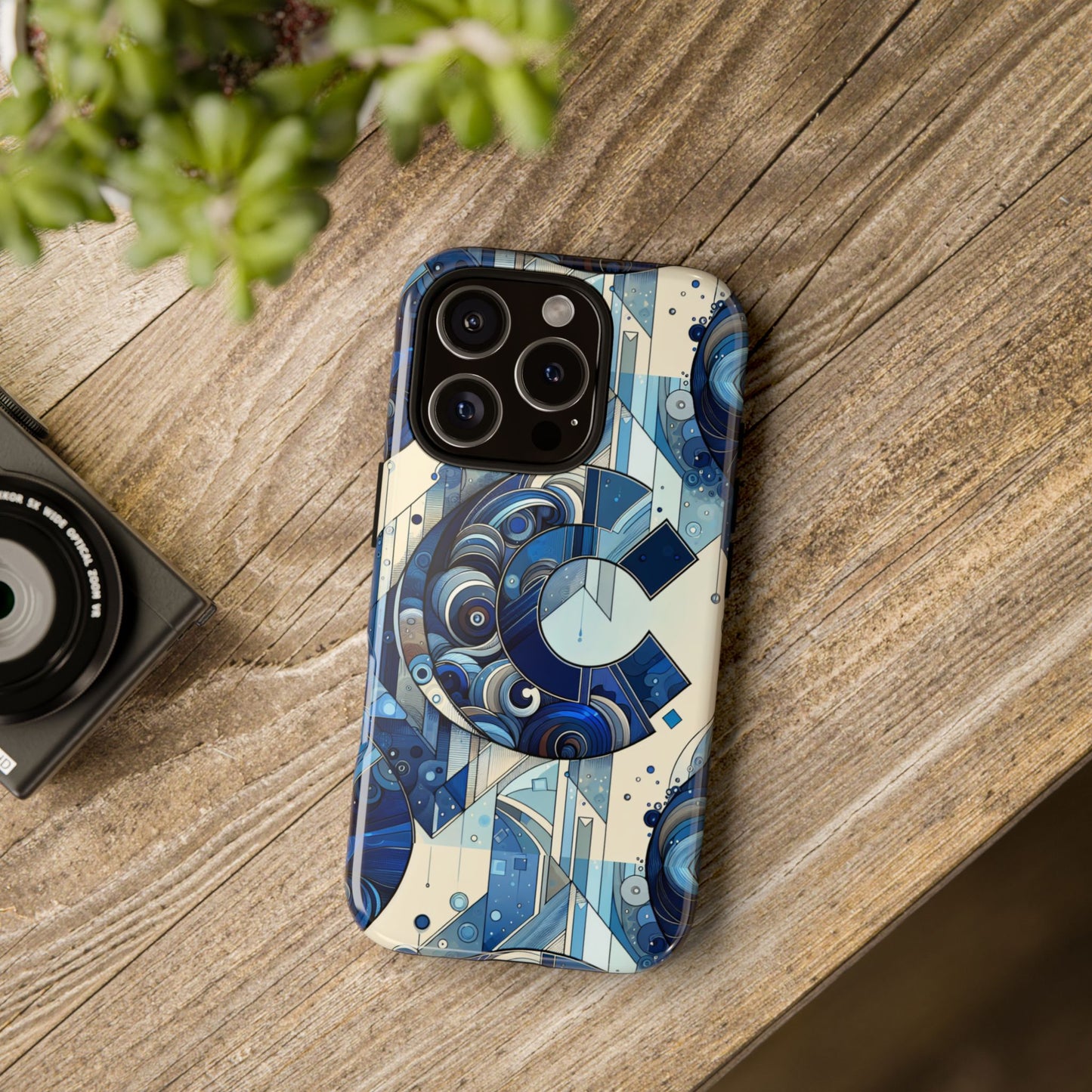 blue alphabet c phone case for smartphone protection with 3d wrap design, shock absorption, uv protection, durable silicone material, suitable for tech enthusiasts and individuality seekers