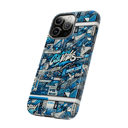 Vibrant 3D Wrap Protective Phone Case in Retro Blue Aesthetic for Stylish Protection Compatible with iPhone 13, 14, 15 & 16 – All Models Including Pro, Pro Max & Plus
