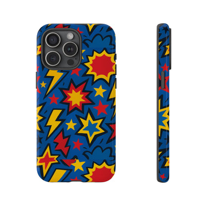Vibrant 3D Superhero Design Protective Phone Case for Fun Retro Style and Unique Expression Compatible with iPhone 13, 14, 15 & 16 – All Models Including Pro, Pro Max & Plus