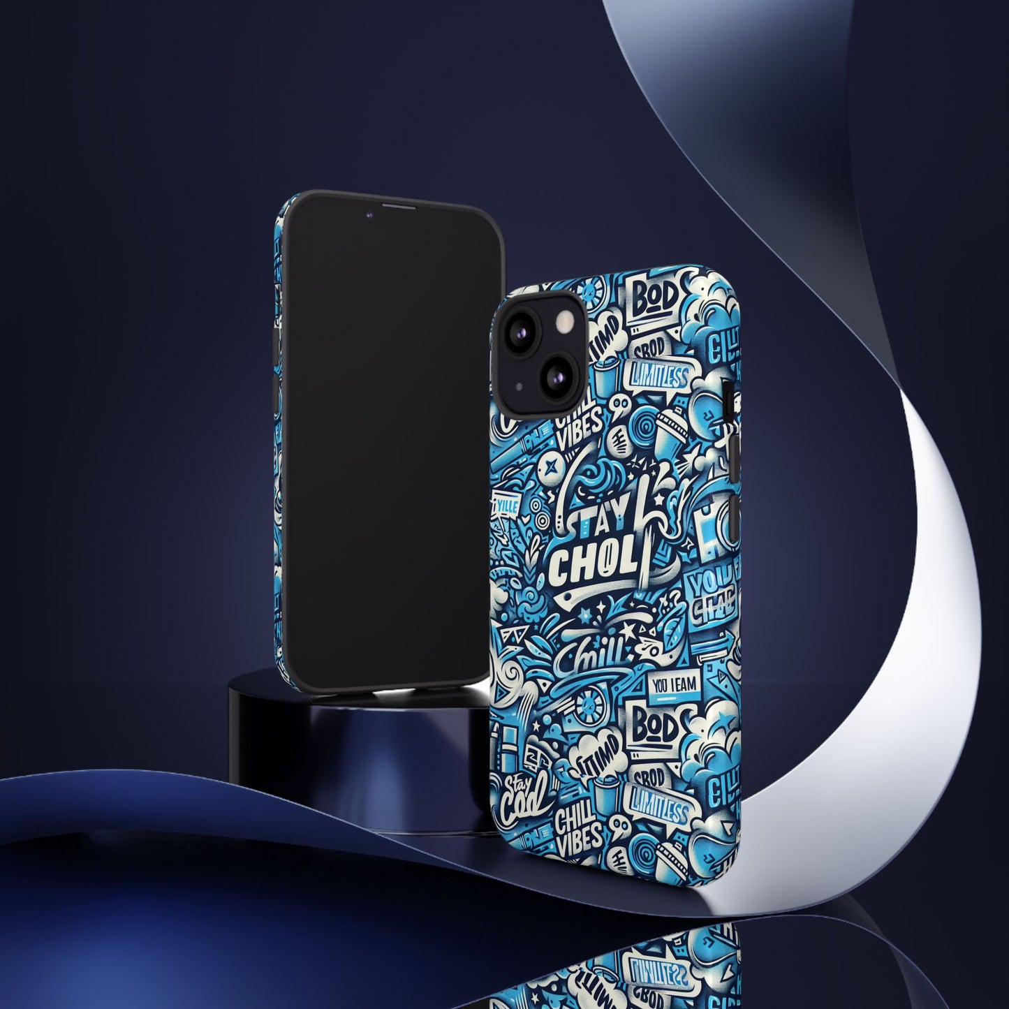 blue pattern image 19 mobile phone case for kids and teens shockproof protective cover with 3d wrap design and uv protection