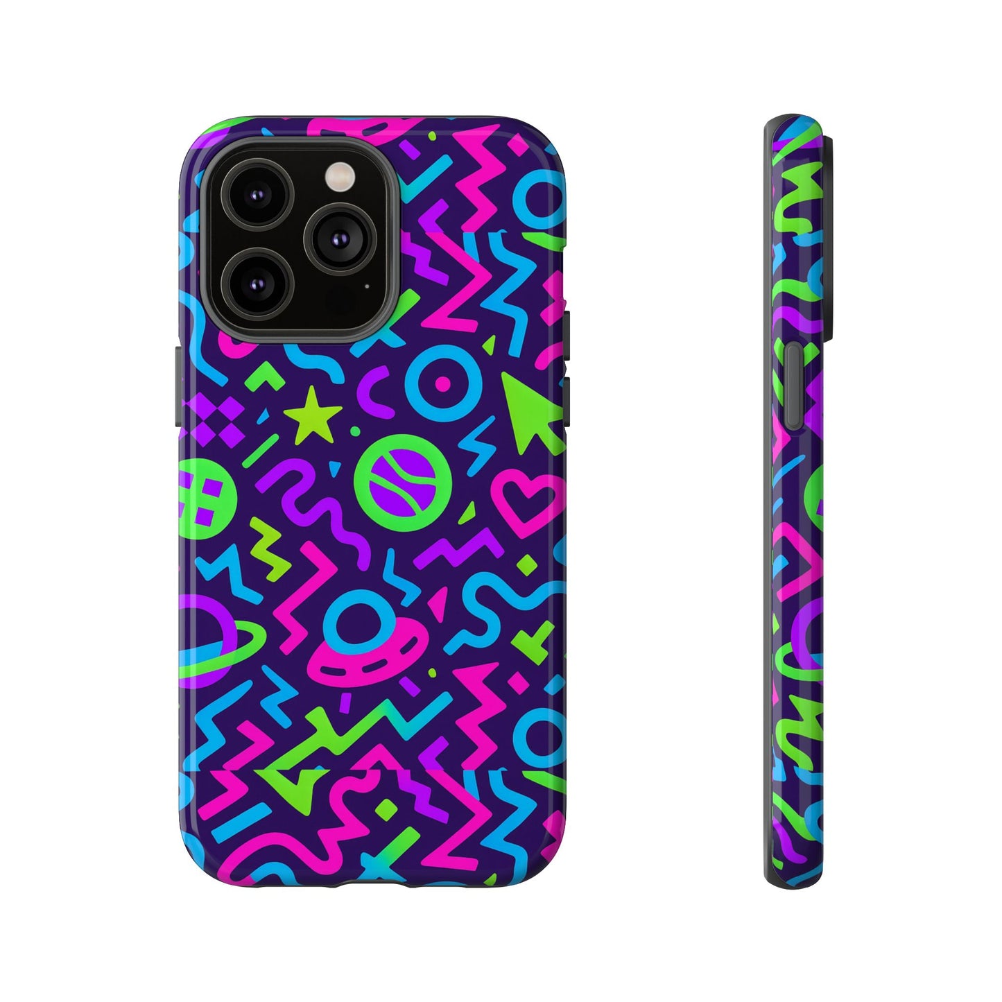 vibrant y2k abstract protective phone case with 3d wrap design for bold aesthetic compatible with iphone 13, 14, 15 & 16 – all models including pro, pro max & plus