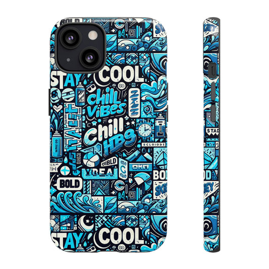 Vibrant 3D Wrap Protective Phone Case with Colourful Chill Vibes Design – Unique Style Accessory for Self-Expression Compatible with iPhone 13, 14, 15 & 16 – all models including Pro, Pro Max & Plus