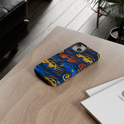 Vibrant 3D Car Design Protective Phone Case for Smartphones Stylish Accessory for Expressive Individuals Compatible with iPhone 13, 14, 15 & 16 – all models including Pro, Pro Max & Plus