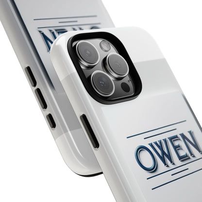 Personalised 3D Wrap Protective Phone Case in Elegant White and Blue Design for Stylish Protection Compatible with iPhone 13, 14, 15 & 16 – All Models Including Pro, Pro Max & Plus