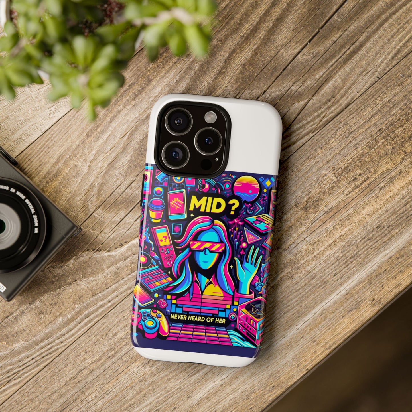 mid never heard of her 3d wrap protective phone case for anime and comic lovers, durable shock absorption, uv protected, glossy or matte finish