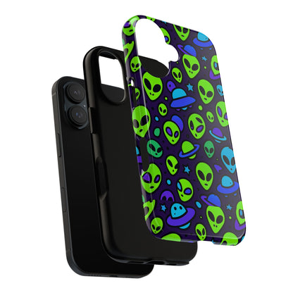 Vibrant Alien 3D Wrap Protective Phone Case in Multicolour Design for Fun Smartphone Accessories Compatible with iPhone 13, 14, 15 & 16 – all models including Pro, Pro Max & Plus