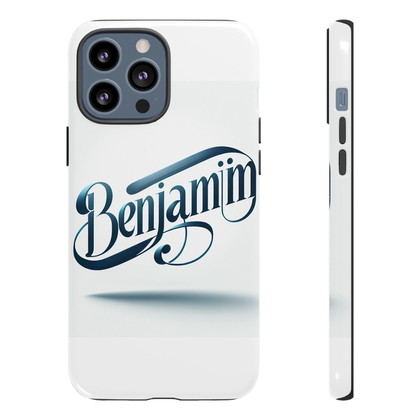 vibrant 3d typography protective phone case in blue – stylish protection for smartphones compatible with iphone 13, 14, 15 & 16 – all models including pro, pro max & plus