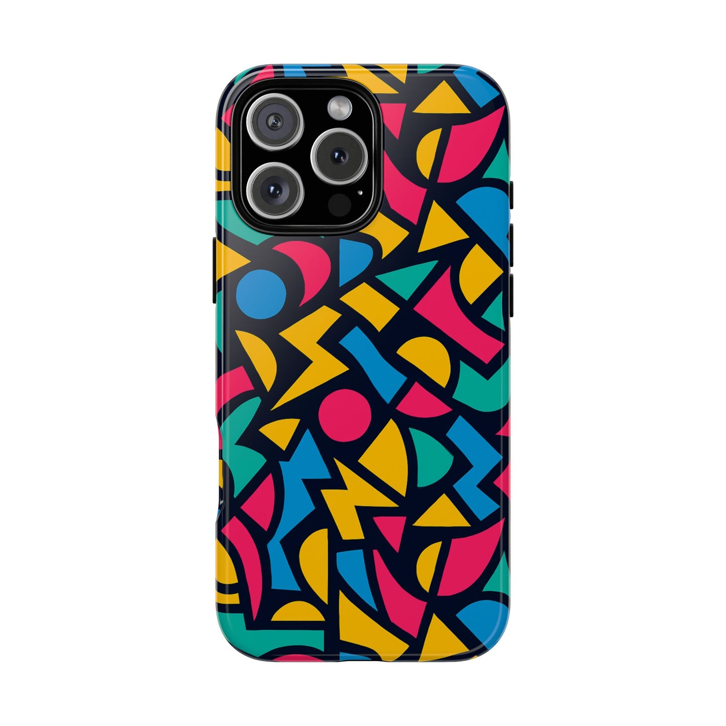 vibrant retro aesthetic phone case – stylish protection in multicolour design – compatible with iphone 13, 14, 15 & 16 – all models including pro, pro max & plus