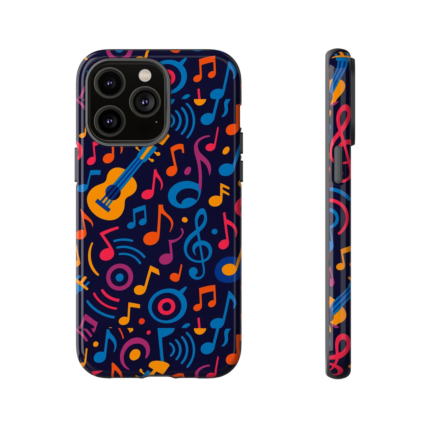 vibrant 3d music design protective phone case for music lovers stylish accessory compatible with iphone 13, 14, 15 & 16 – all models including pro, pro max & plus