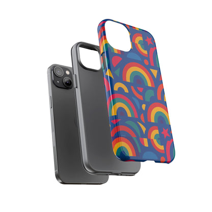 Vibrant 3D Geometric Phone Case in Multicolour Design for Stylish Protection Compatible with iPhone 13, 14, 15 & 16 – all models including Pro, Pro Max & Plus