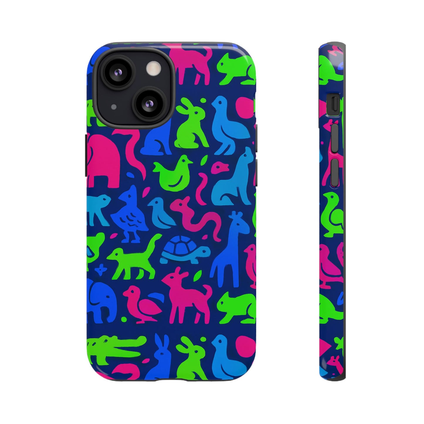 vibrant animal print phone case with 3d design for stylish protection compatible with iphone 13, 14, 15 & 16 – all models including pro, pro max & plus