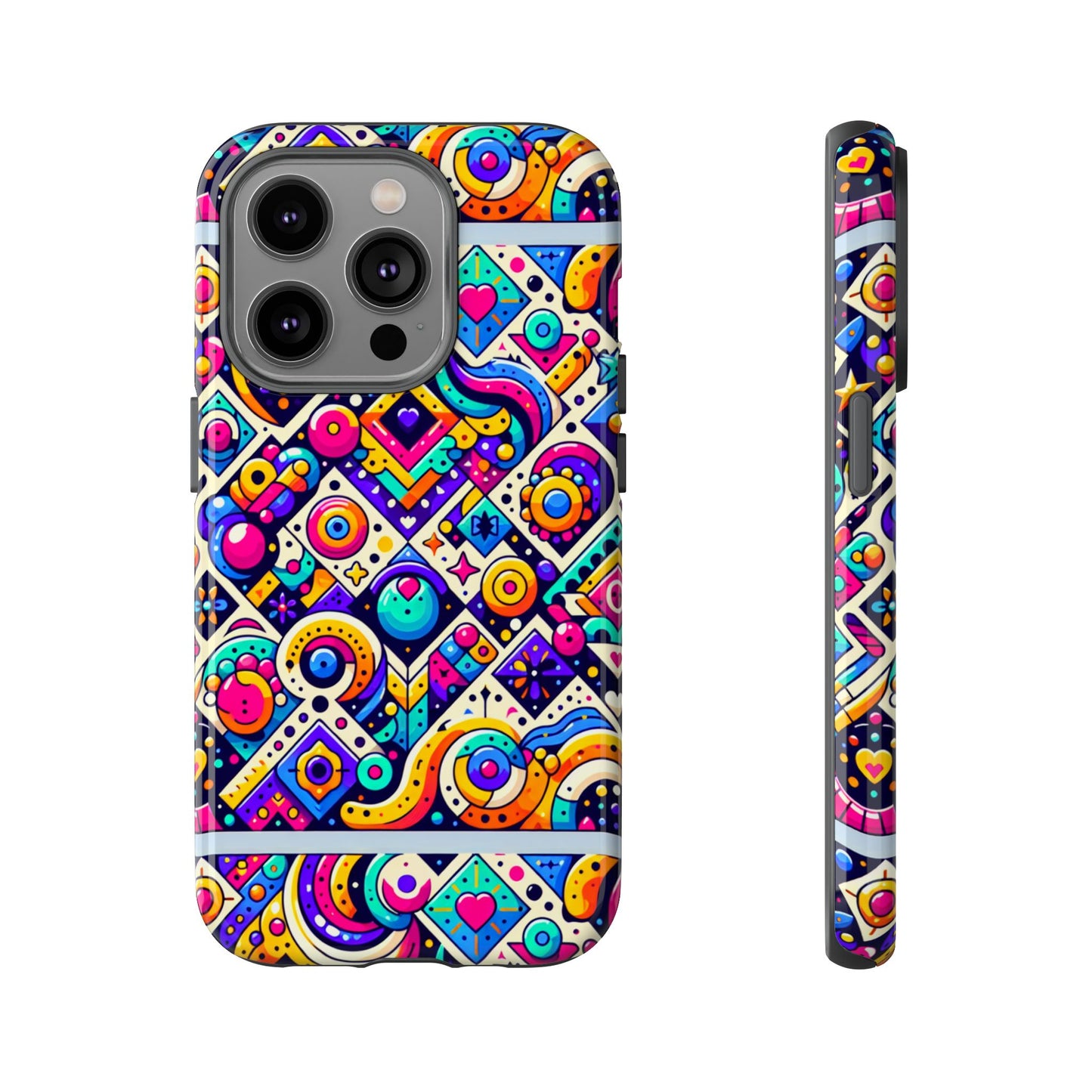 pattern image 6 vibrant 3d wrap phone case for anime and comic fans - colourful abstract design compatible with iphone 13, 14, 15 & 16 – all models including pro, pro max & plus