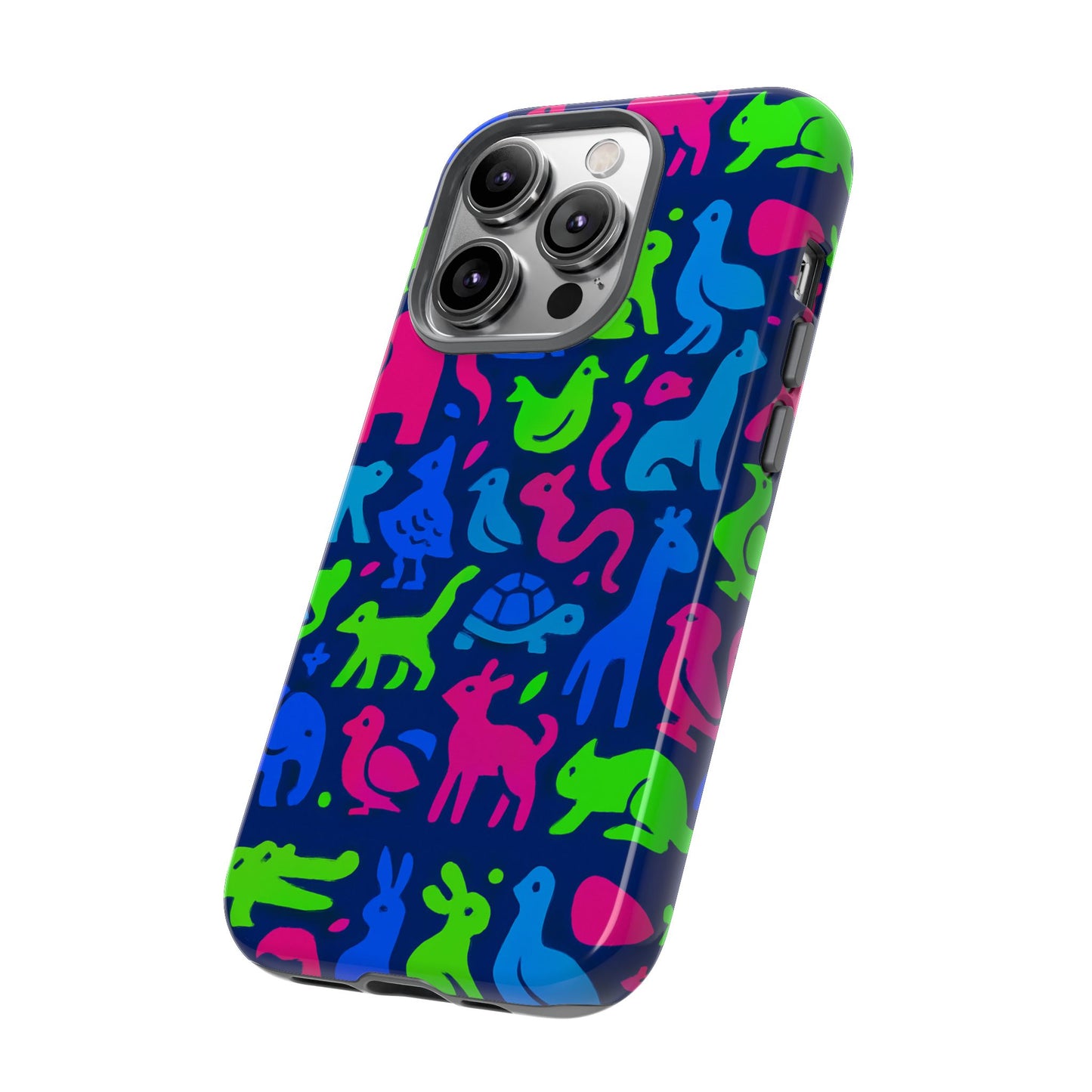 vibrant animal print phone case with 3d design for stylish protection compatible with iphone 13, 14, 15 & 16 – all models including pro, pro max & plus