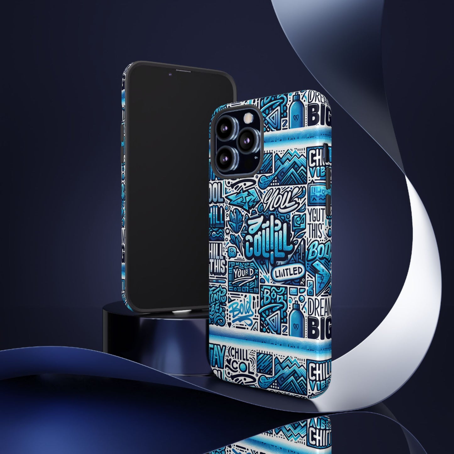 vibrant 3d wrap protective phone case in blue alphabet design for stylish protection and creative expression compatible with iphone 13, 14, 15 & 16 – all models including pro, pro max & plus