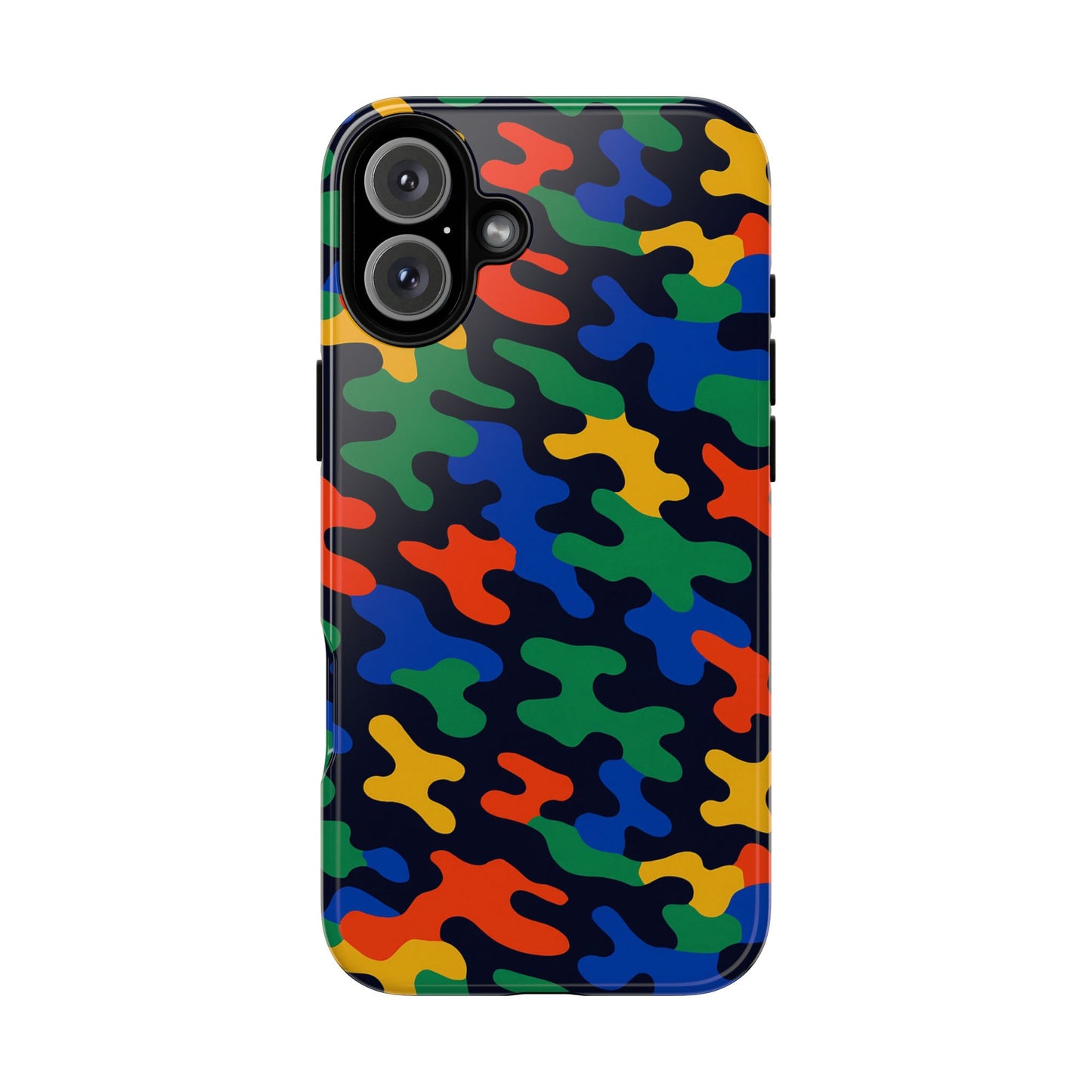 multicolour camouflage protective phone case with 3d wrap design for stylish smartphone protection compatible with iphone 13, 14, 15 & 16 – all models including pro, pro max & plus