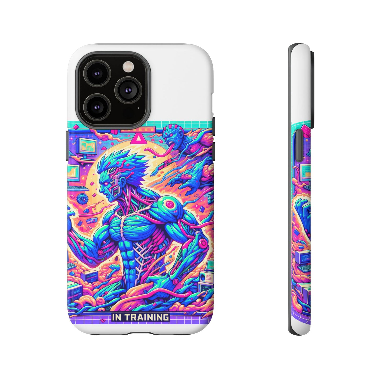 giga chad in training protective phone case for anime fans