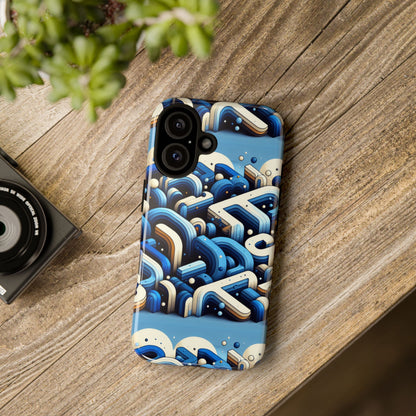 Blue Alphabet B Phone Case for Men and Women Shockproof Protective Cover with 3D Wrap Design and UV Protection