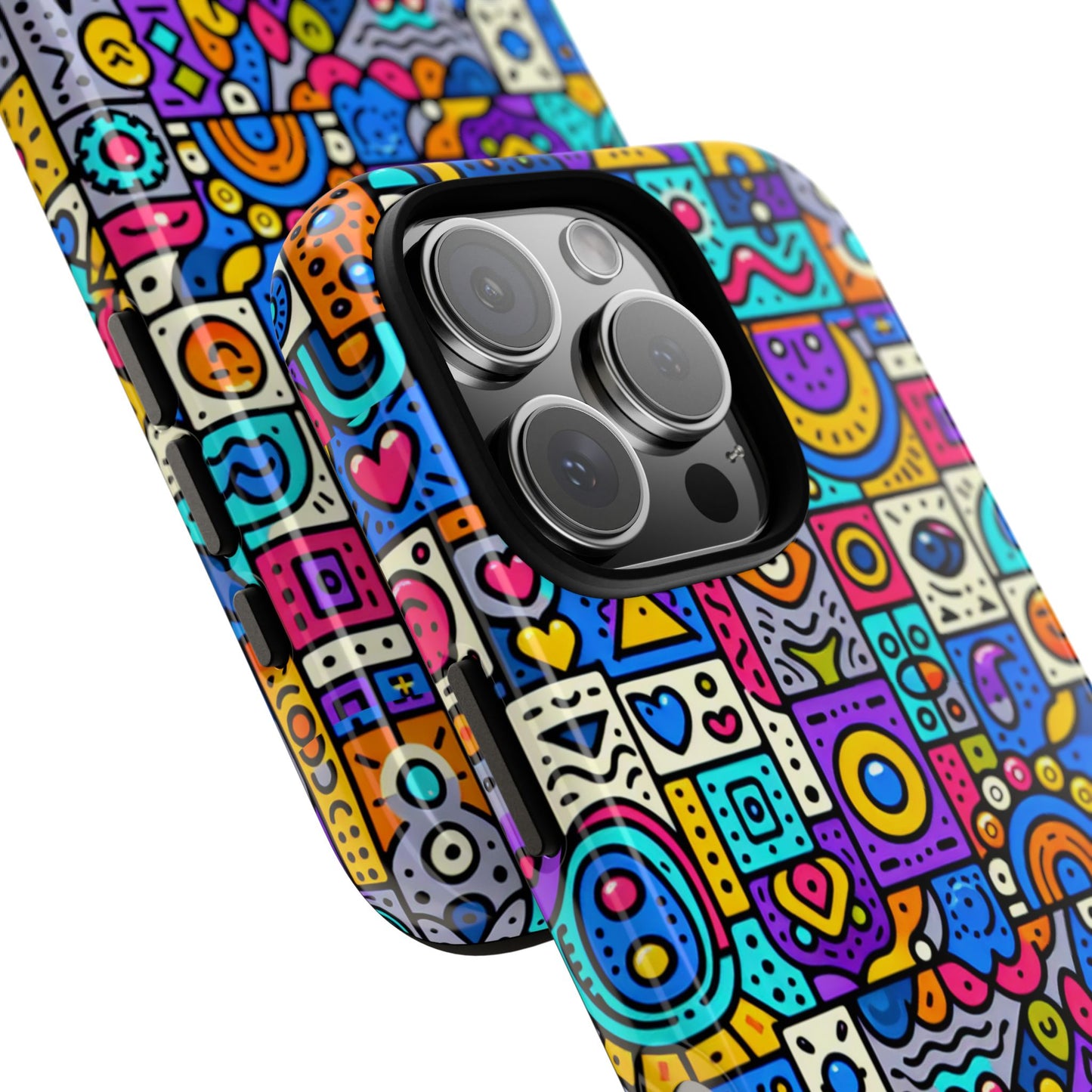 pattern image 8 vibrant anime comic style phone case for smartphones compatible with iphone 13, 14, 15 & 16 – all models including pro, pro max & plus