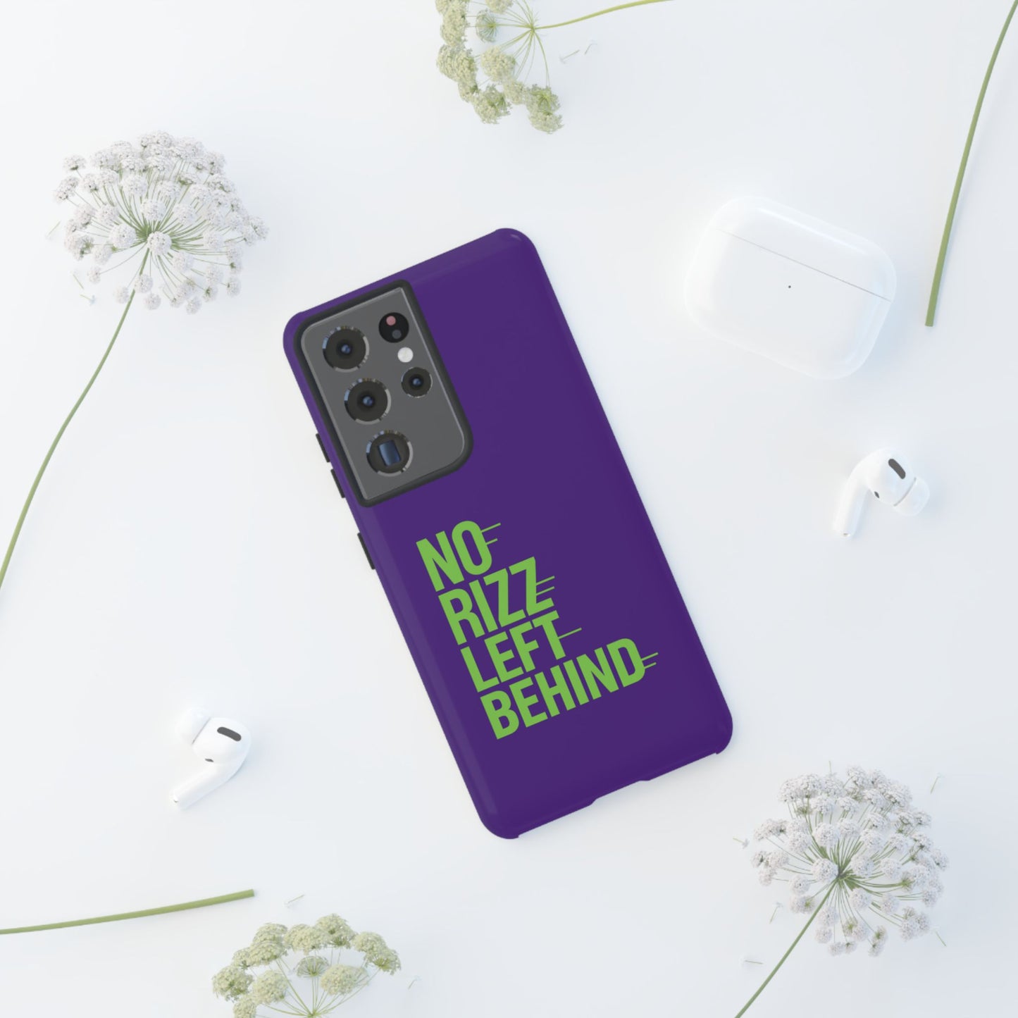 tough phone case - no rizz left behind - durable, stylish protection for active lifestyles - impact-resistant, dual layer, shock-absorbing tpu - perfect gift for tech lovers