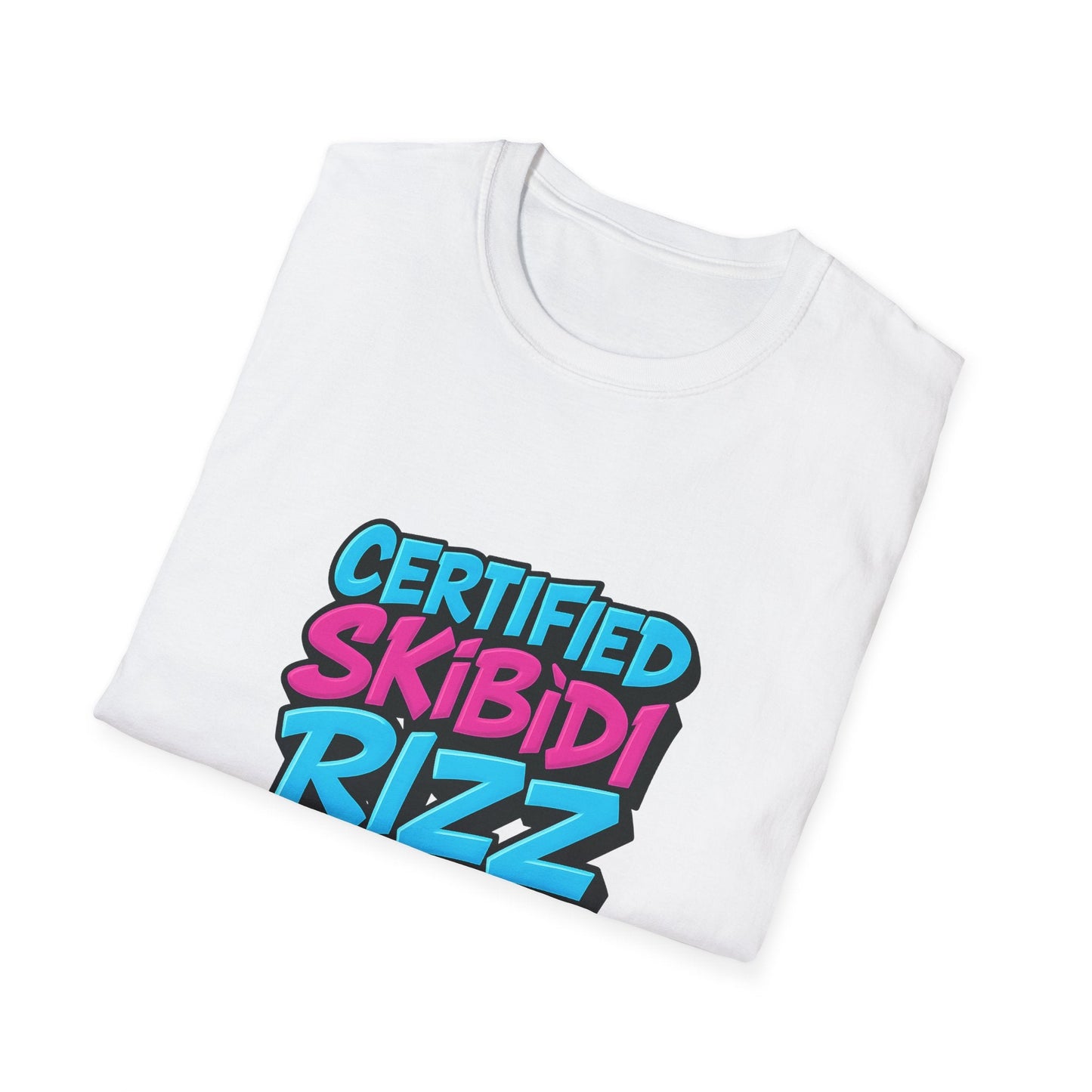 certified skibidi rizz unisex softstyle t-shirt - fun & trendy tee for casual wear, lightweight cotton, perfect for music lovers, great gift for birthdays & festivals, stylish & comfortable