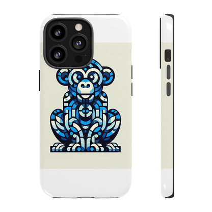 Vibrant Blue 3D Wrap Phone Case with Playful Monkey Design for Creative Individuals Compatible with iPhone 13, 14, 15 & 16 – all models including Pro, Pro Max & Plus