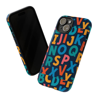 Multicolour 3D Letter Print Protective Phone Case for Creative Style and Individuality Compatible with iPhone 13, 14, 15 & 16 – all models including Pro, Pro Max & Plus