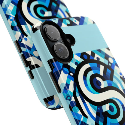 Letter Blue Alphabet S Phone Case with 3D Wrap Design for Stylish Protection and Unique Retro Anime Comic Style