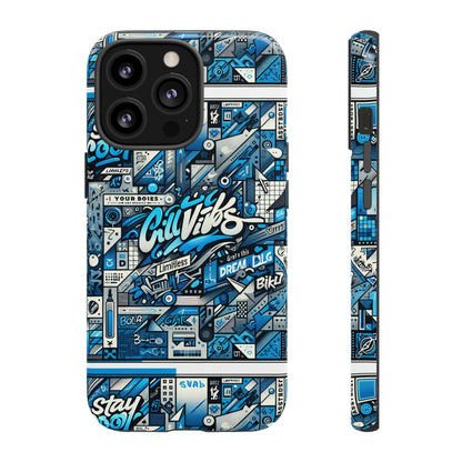 Vibrant 3D Wrap Protective Phone Case in Retro Blue Aesthetic for Stylish Protection Compatible with iPhone 13, 14, 15 & 16 – All Models Including Pro, Pro Max & Plus