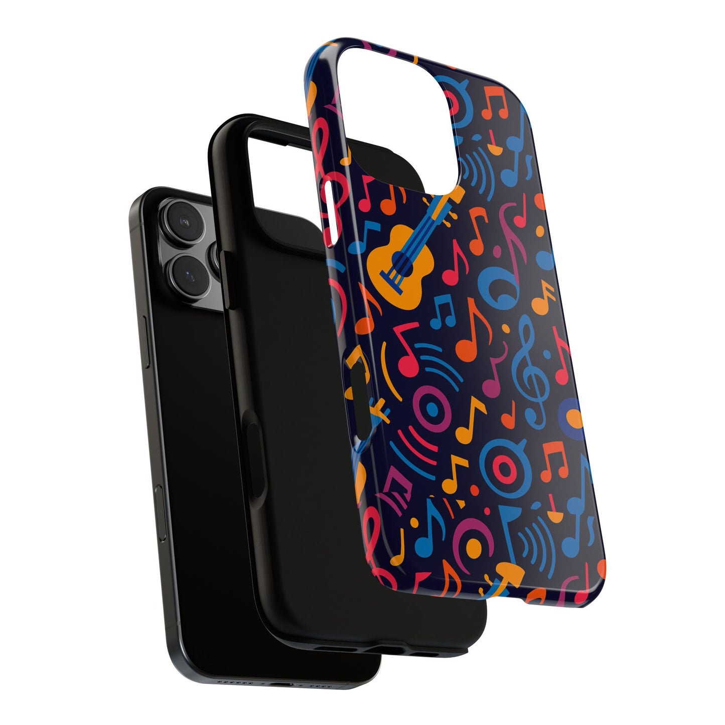 vibrant 3d music design protective phone case for music lovers stylish accessory compatible with iphone 13, 14, 15 & 16 – all models including pro, pro max & plus