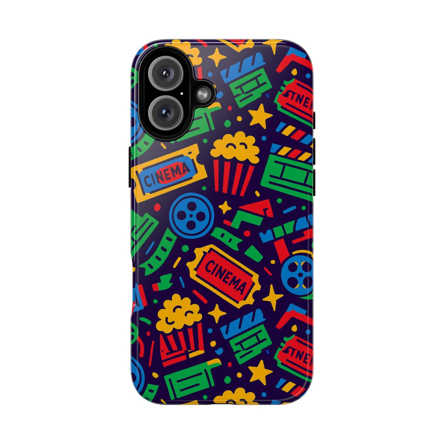 vibrant multicolour cinema-themed 3d wrap protective phone case for self-expression stylish protection compatible with iphone 13, 14, 15 & 16 – all models including pro, pro max & plus