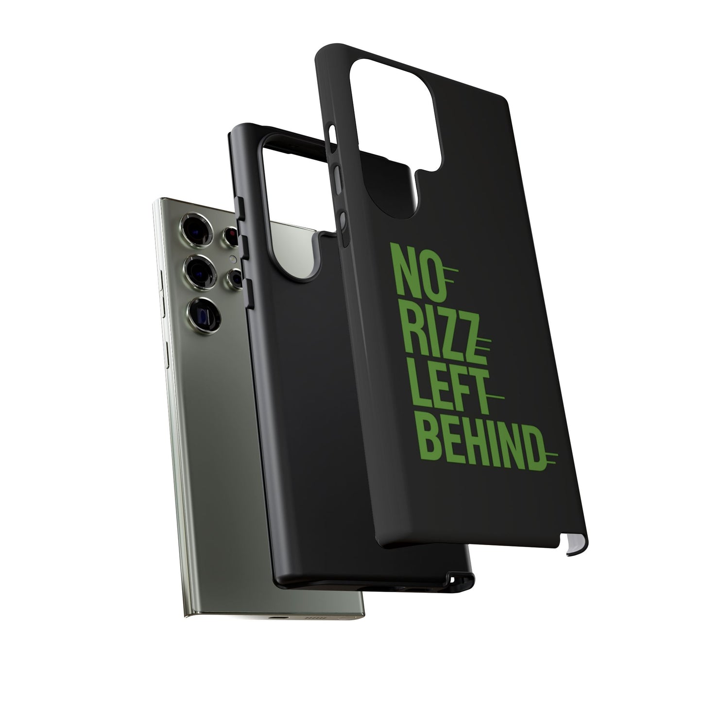 tough phone case - no rizz left behind, durable protection, shock absorbent, stylish design, perfect gift for adults, supports wireless charging, uv protected, lightweight accessory