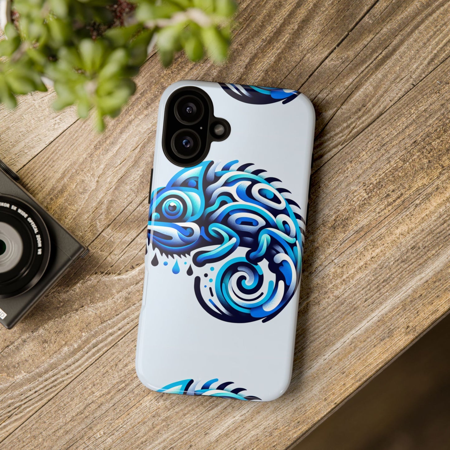 blue animal create 5 phone case with vibrant 3d wrap design, shock absorption, uv protection, for stylish and durable smartphone protection