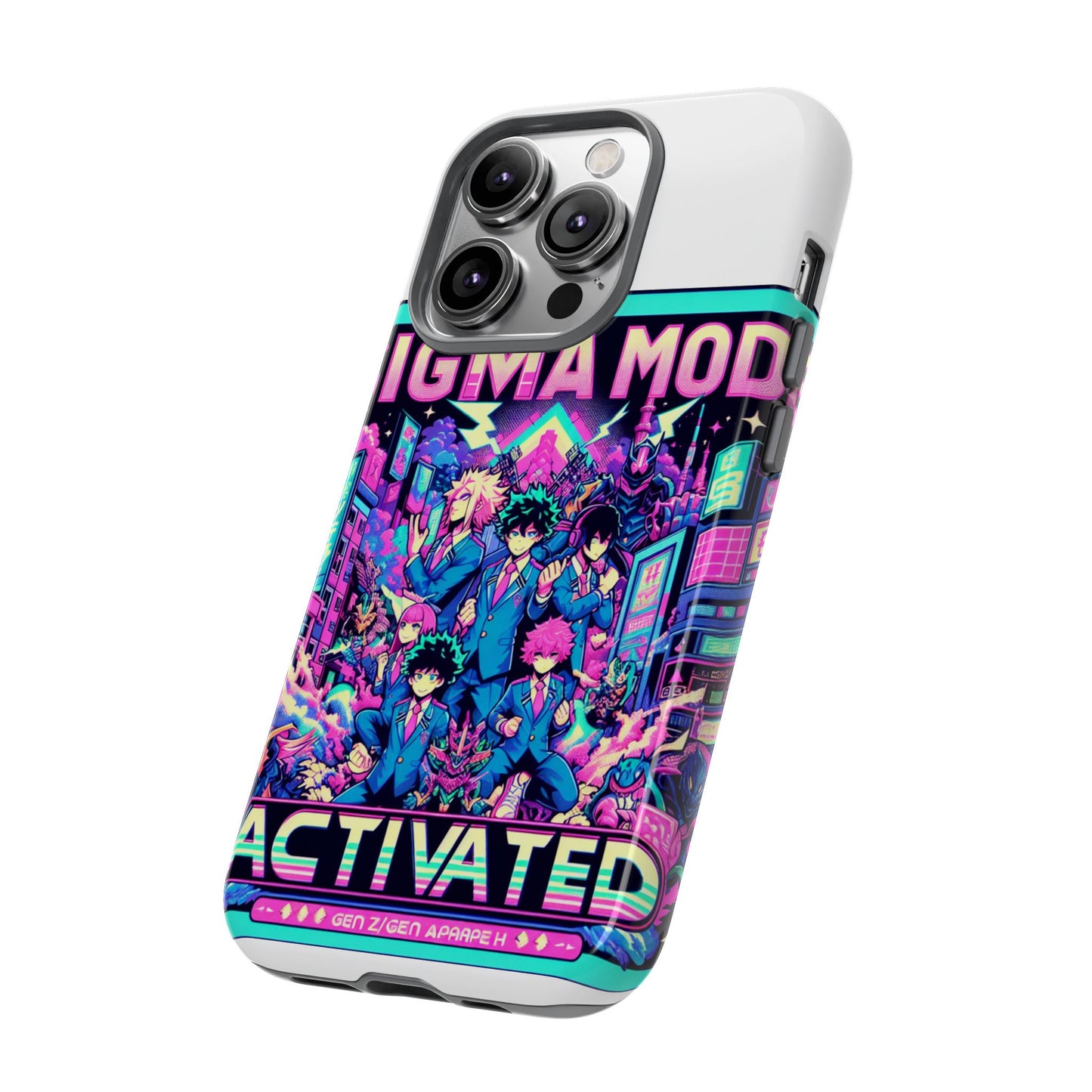 vibrant sigma mode activated protective phone case for anime lovers, 3d wrap design, durable tpu silicone, uv protected, stylish drop protection, gift for friends