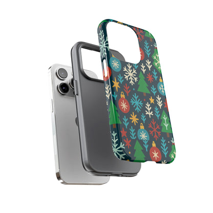 Multicolour 3D Wrap Protective Phone Case with Retro Christmas Design for Stylish Protection – Compatible with iPhone 13, 14, 15 & 16 – All Models Including Pro, Pro Max & Plus