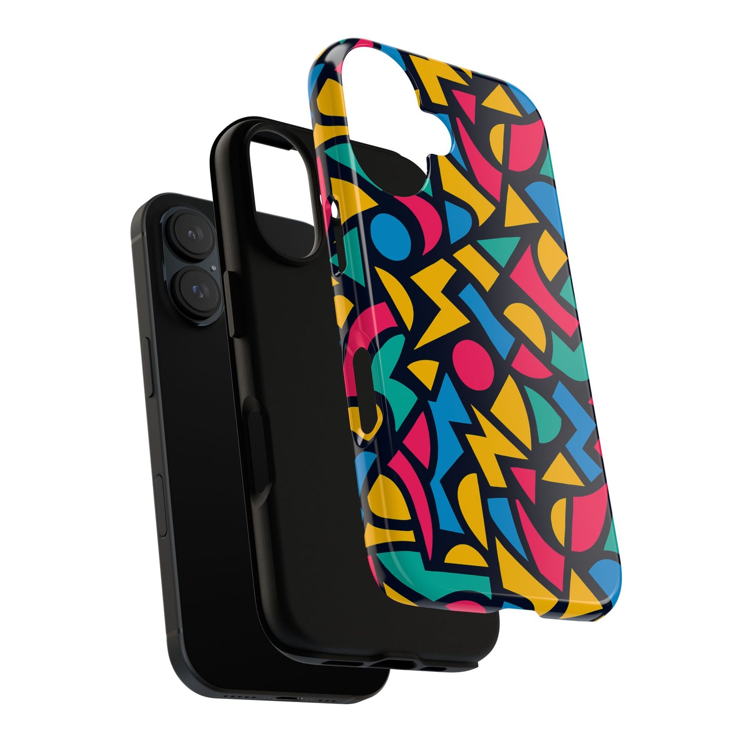 vibrant retro aesthetic phone case – stylish protection in multicolour design – compatible with iphone 13, 14, 15 & 16 – all models including pro, pro max & plus