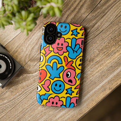Vibrant Emoji Phone Case with Fun 3D Multicolour Design, Playful Protective Cover for Kids and Teens, Compatible with iPhone 13, 14, 15 & 16 – all models including Pro, Pro Max & Plus
