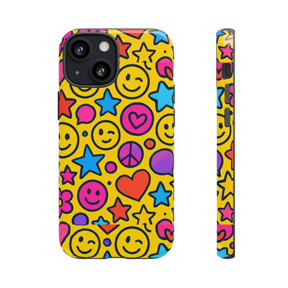 Multicolour Emoji Protective Phone Case with 3D Wrap Design for Stylish Protection and Individual Expression Compatible with iPhone 13, 14, 15 & 16 – all models including Pro, Pro Max & Plus