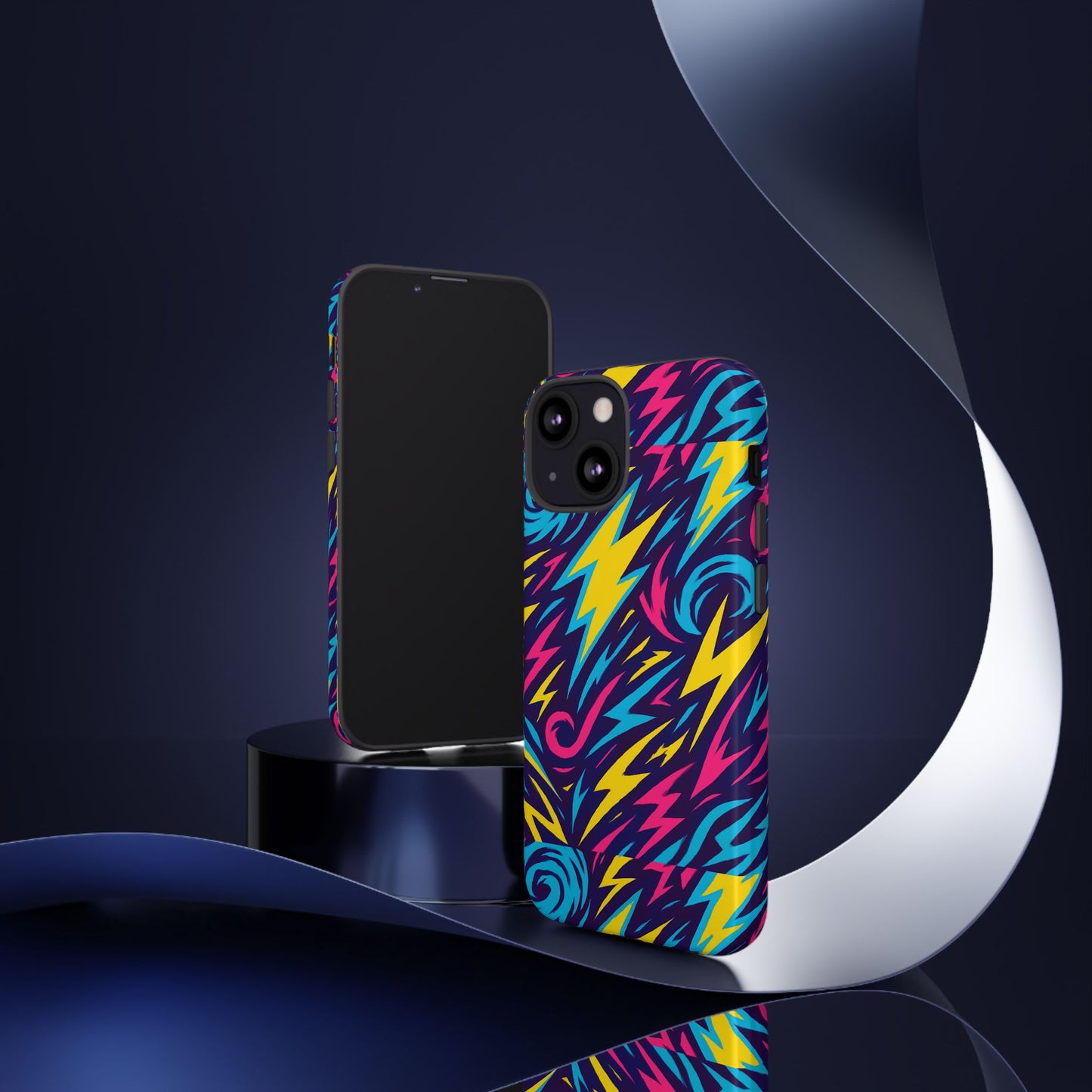 vibrant retro lightning bolt protective phone case with 3d design for fashion lovers compatible with iphone 13, 14, 15 & 16 – all models including pro, pro max & plus