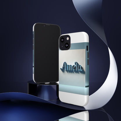 Sleek 3D Glossy Phone Case in Blue with Elegant Name Design Fashion Accessory for Personal Expression Compatible with iPhone 13, 14, 15 & 16 – all models including Pro, Pro Max & Plus