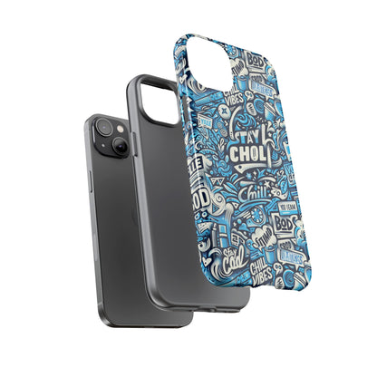 Blue Pattern Image 19 Mobile Phone Case for Kids and Teens Shockproof Protective Cover with 3D Wrap Design and UV Protection