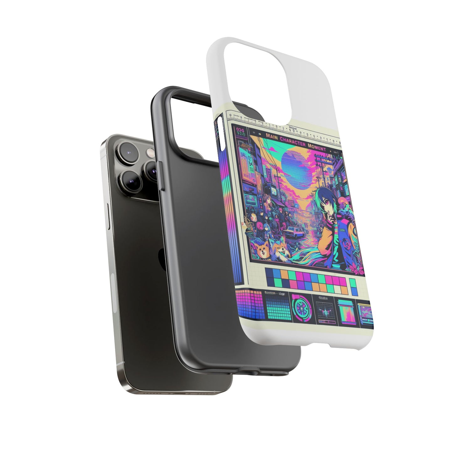 main character moment protective phone case, 3d wrap design, durable tpu silicone, uv protected, anime and comic inspired, unique gift for tech enthusiasts