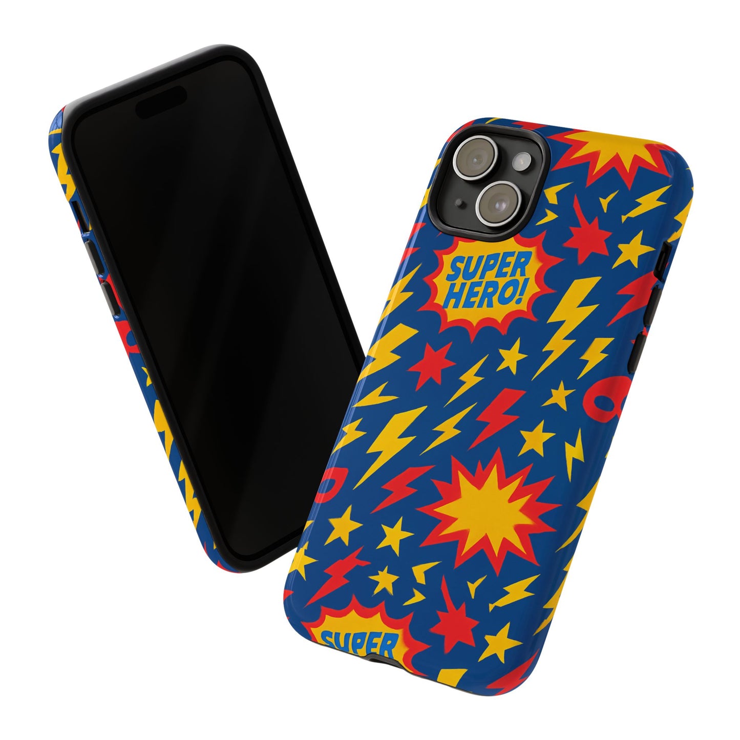 vibrant 3d superhero phone case – colourful retro design for kids and adults – stylish protection compatible with iphone 13, 14, 15 & 16 – all models including pro, pro max & plus