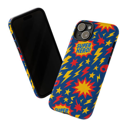 Vibrant 3D Superhero Phone Case – Colourful Retro Design for Kids and Adults – Stylish Protection Compatible with iPhone 13, 14, 15 & 16 – All Models Including Pro, Pro Max & Plus